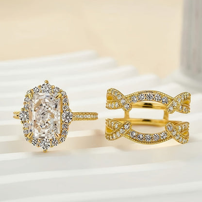 2pc Stackable Princess Cut Ring Set