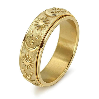 Spinning Anxiety Relief Astrology Sun & Moon Ring