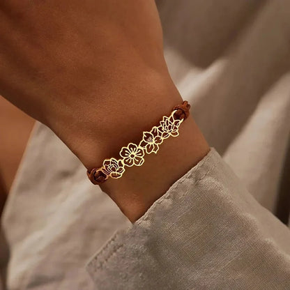 Personalized Birth Flower Bracelet