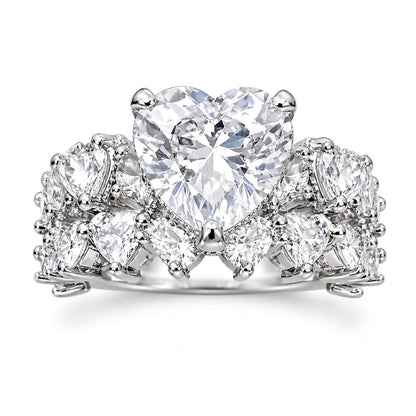 2pc Statement Heart Ring Stack