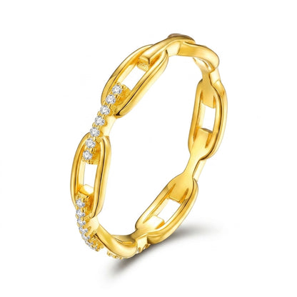 14k Diamond Accented Chain Ring